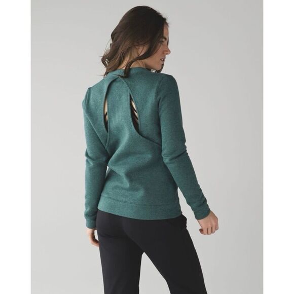 Lululemon &go Endeavor Long Sleeve Heathered Deep Green size 6 excellent conditi - Picture 1 of 11